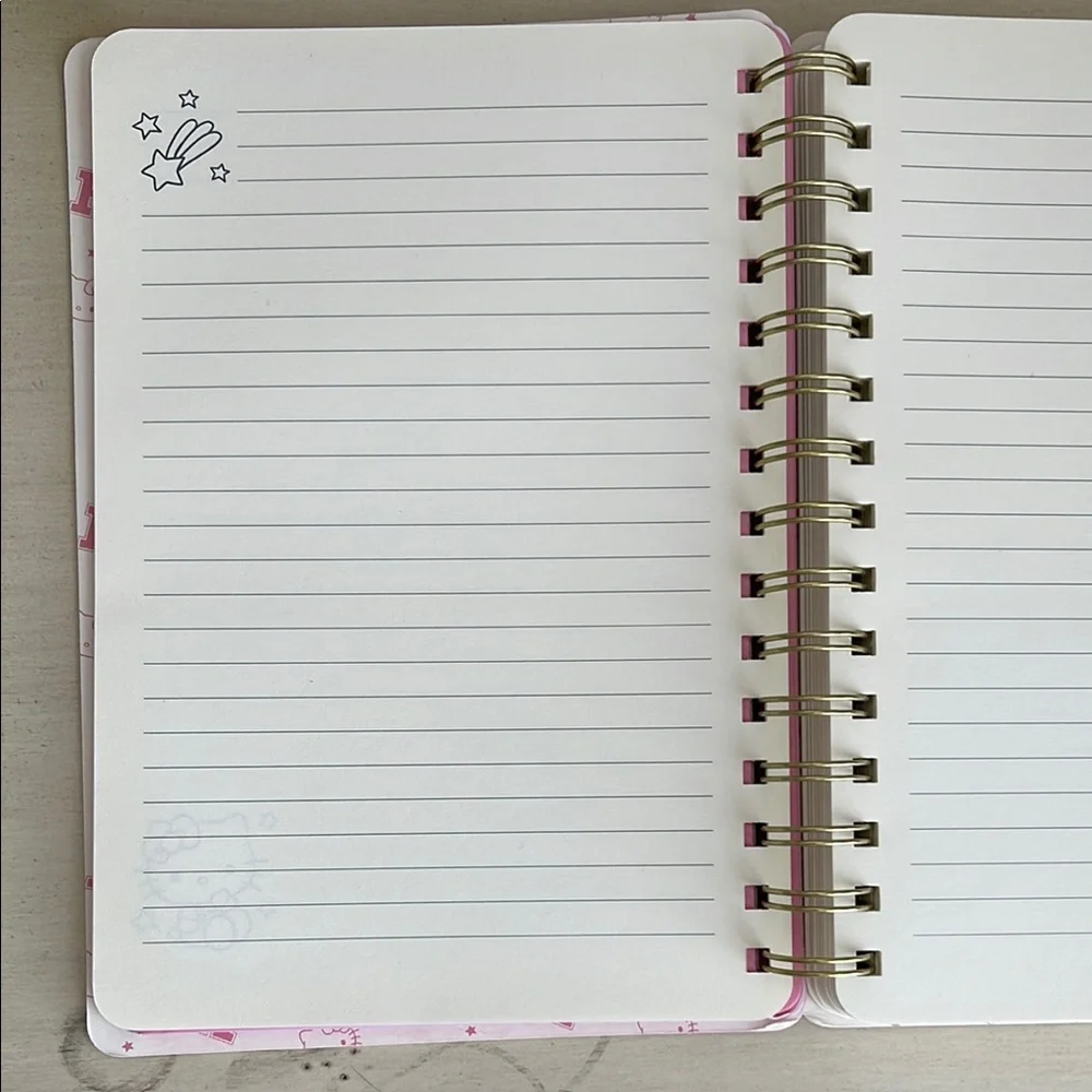 Hello Kitty Pink Spiral Notebook with Gold Accents